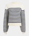 Khaite Tilda Striped Cashmere Sweater In Glaze  Midnight Nav
