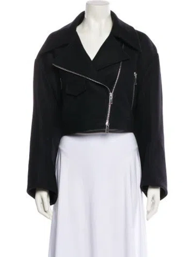 Pre-owned Khaite Virgin Wool Biker Jacket In Black