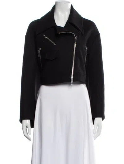 Pre-owned Khaite Virgin Wool Biker Jacket In Black