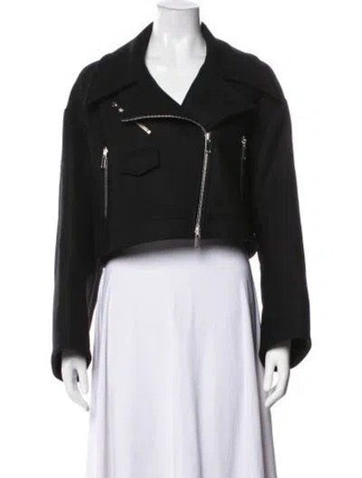 Pre-owned Khaite Virgin Wool Biker Jacket In Black