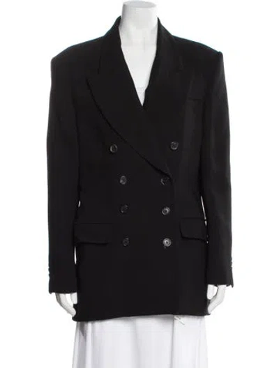 Pre-owned Khaite Virgin Wool Blazer In Black