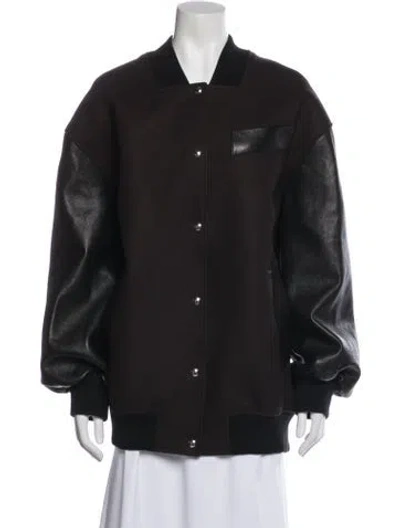 Pre-owned Khaite Virgin Wool Bomber Jacket In Black