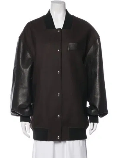 Pre-owned Khaite Virgin Wool Bomber Jacket In Brown