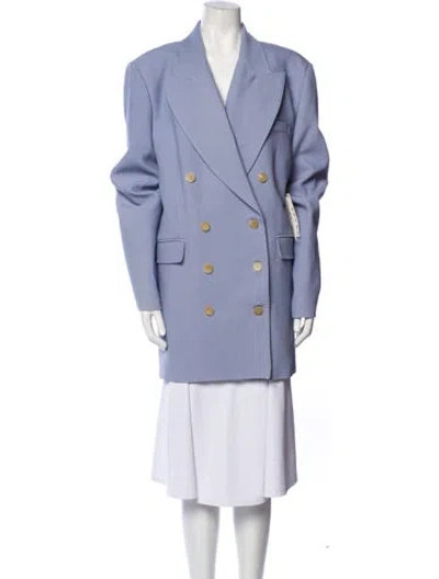 Pre-owned Khaite Virgin Wool Coat W/ Tags In Blue