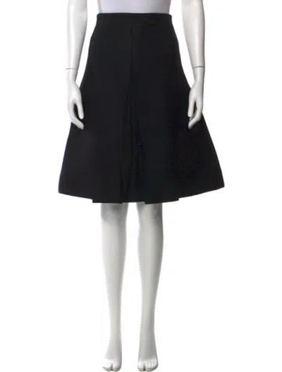Pre-owned Khaite Virgin Wool Knee-length Skirt In Black