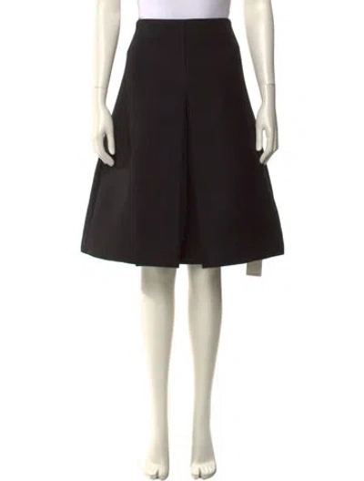 Pre-owned Khaite Virgin Wool Knee-length Skirt In Black
