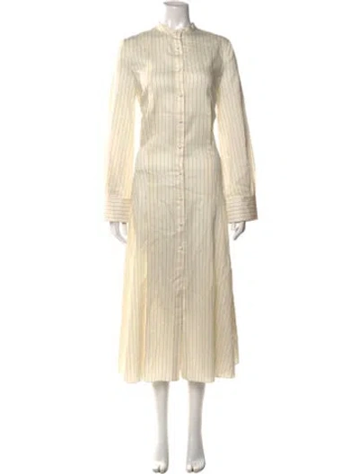 Pre-owned Khaite Virgin Wool Long Dress In Neutral