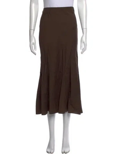 Pre-owned Khaite Virgin Wool Long Skirt In Brown