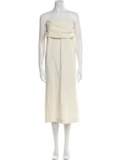 Pre-owned Khaite Virgin Wool Midi Length Dress W/ Tags In Neutral