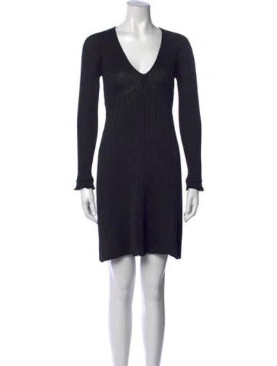 Pre-owned Khaite Virgin Wool Mini Dress In Black