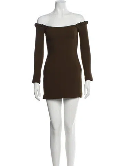 Pre-owned Khaite Virgin Wool Mini Dress In Brown