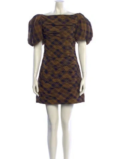 Pre-owned Khaite Virgin Wool Mini Dress In Brown
