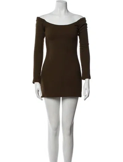 Pre-owned Khaite Virgin Wool Mini Dress In Brown