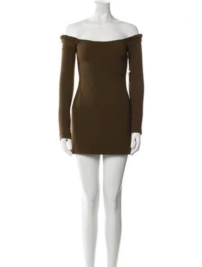 Pre-owned Khaite Virgin Wool Mini Dress In Brown