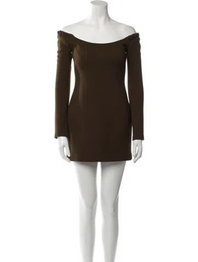 Pre-owned Khaite Virgin Wool Mini Dress In Brown