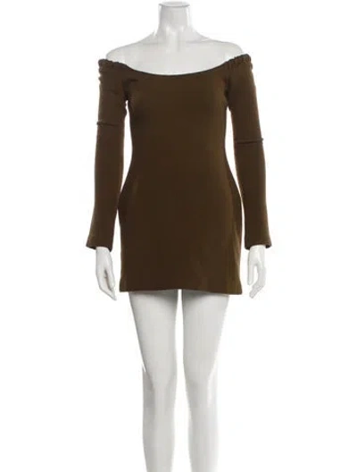Pre-owned Khaite Virgin Wool Mini Dress In Brown