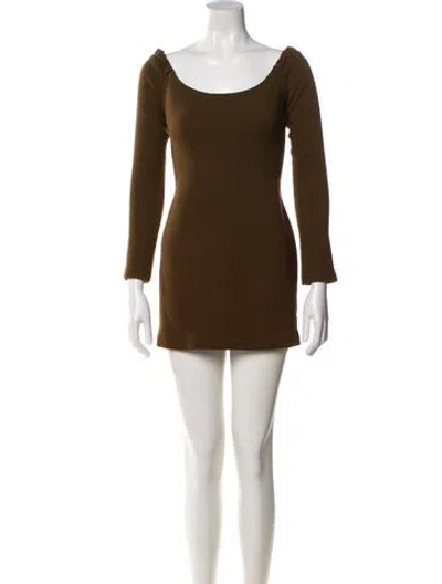 Pre-owned Khaite Virgin Wool Mini Dress In Brown