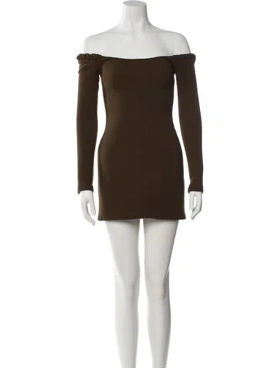 Pre-owned Khaite Virgin Wool Mini Dress In Brown