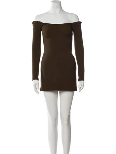 Pre-owned Khaite Virgin Wool Mini Dress In Brown