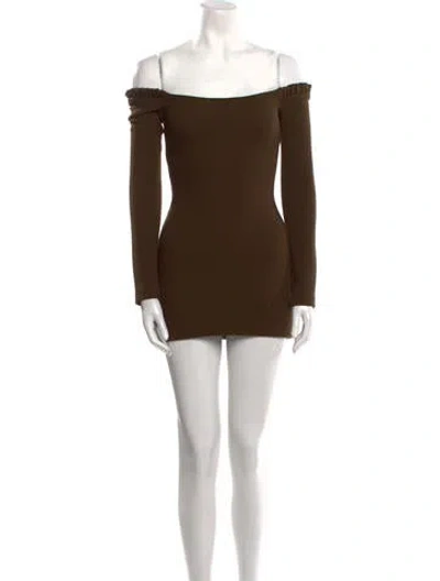 Pre-owned Khaite Virgin Wool Mini Dress In Brown