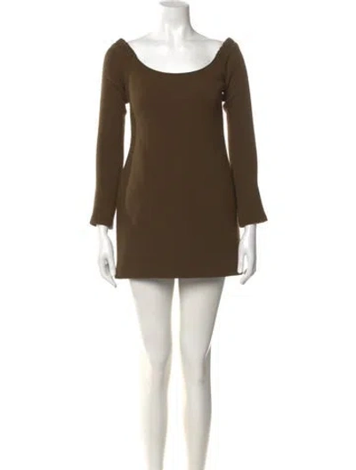 Pre-owned Khaite Virgin Wool Mini Dress In Brown