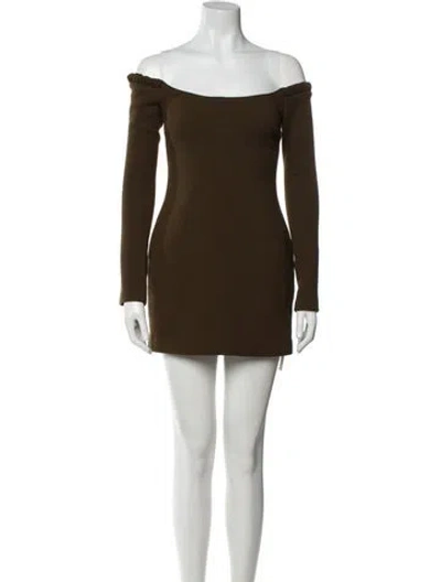 Pre-owned Khaite Virgin Wool Mini Dress In Green