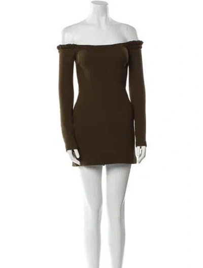 Pre-owned Khaite Virgin Wool Mini Dress In Green