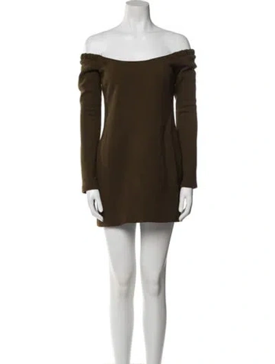 Pre-owned Khaite Virgin Wool Mini Dress In Green