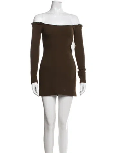 Pre-owned Khaite Virgin Wool Mini Dress In Green