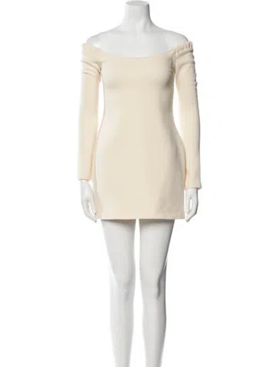 Pre-owned Khaite Virgin Wool Mini Dress In Neutral