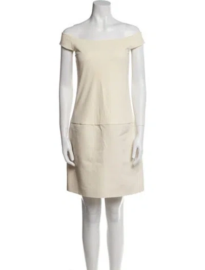 Pre-owned Khaite Virgin Wool Mini Dress In Neutral