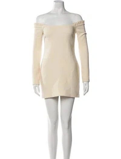 Pre-owned Khaite Virgin Wool Mini Dress In Neutral