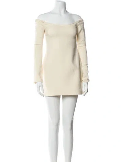 Pre-owned Khaite Virgin Wool Mini Dress In Neutral