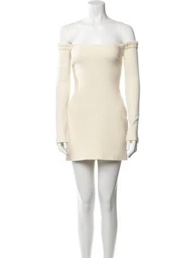 Pre-owned Khaite Virgin Wool Mini Dress In Neutral