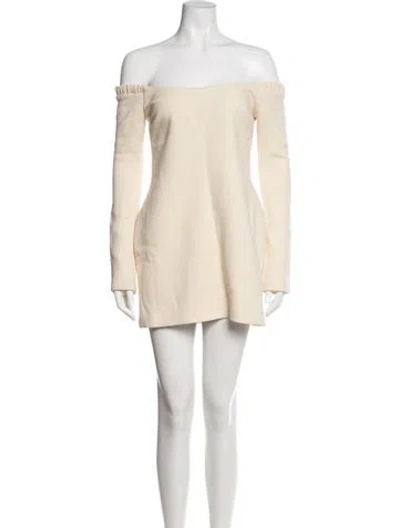 Pre-owned Khaite Virgin Wool Mini Dress In Neutral