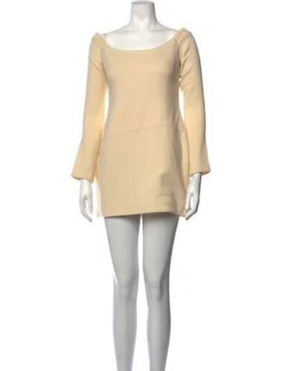 Pre-owned Khaite Virgin Wool Mini Dress In Neutrals