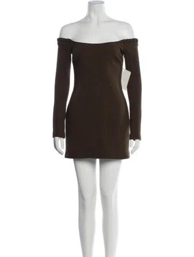 Pre-owned Khaite Virgin Wool Mini Dress W/ Tags In Brown