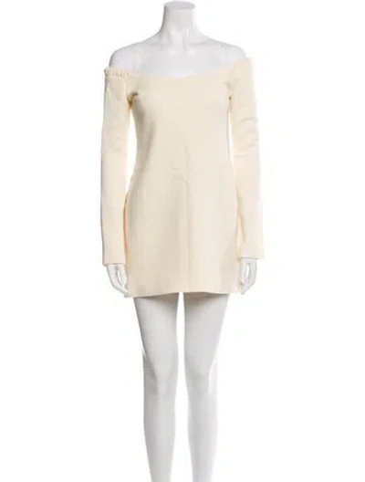 Pre-owned Khaite Virgin Wool Mini Dress W/ Tags In Neutral