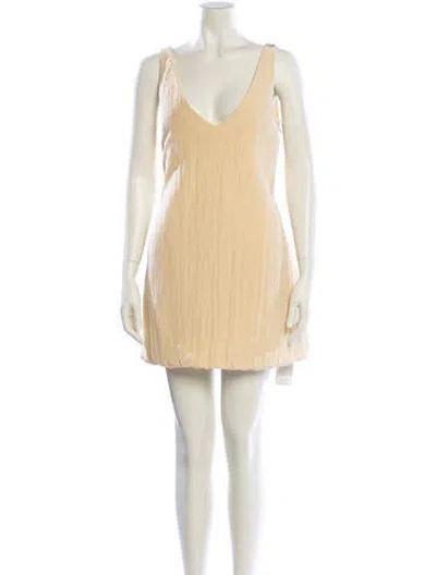 Pre-owned Khaite Virgin Wool Mini Dress W/ Tags In Neutral