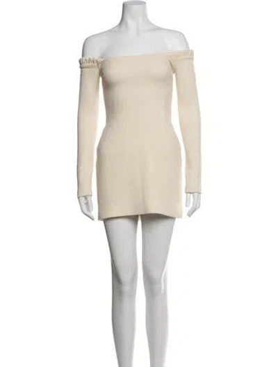 Pre-owned Khaite Virgin Wool Mini Dress W/ Tags In Neutrals