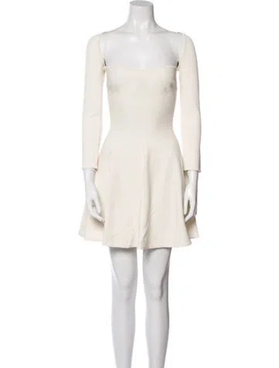 Pre-owned Khaite Virgin Wool Mini Dress In White