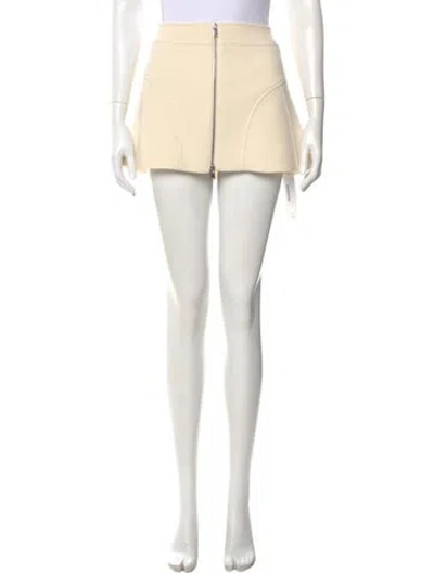 Pre-owned Khaite Virgin Wool Mini Skirt In Neutral