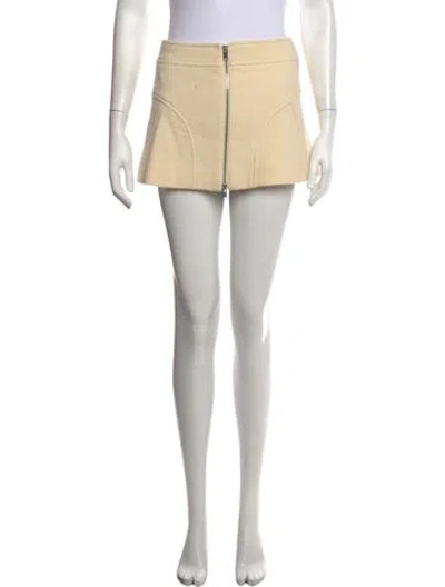 Pre-owned Khaite Virgin Wool Mini Skirt In Neutrals