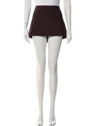 Pre-owned Khaite Virgin Wool Mini Skirt W/ Tags In Burgundy