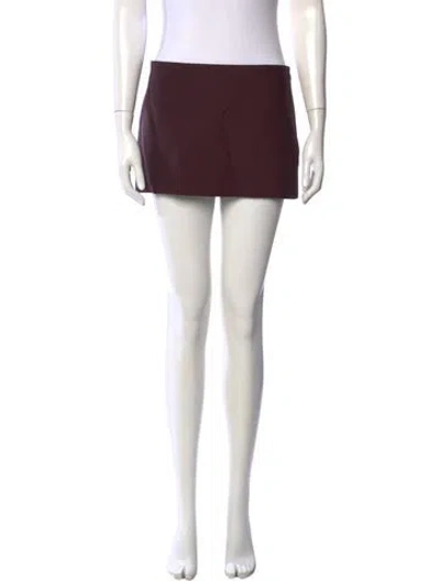Pre-owned Khaite Virgin Wool Mini Skirt W/ Tags In Burgundy
