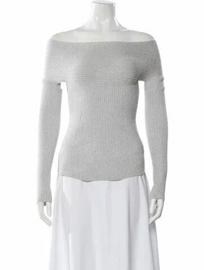 Pre-owned Khaite Virgin Wool Off-the-shoulder Sweater W/ Tags In Gray