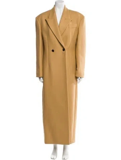 Pre-owned Khaite Virgin Wool Peacoat In Brown