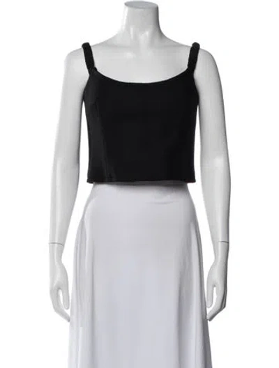 Pre-owned Khaite Virgin Wool Scoop Neck Crop Top In White