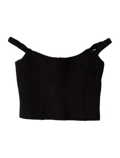 Pre-owned Khaite Virgin Wool Scoop Neck Sports Bra In Black