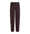 Khaite Virgin Wool-silk Callen Straight Trousers In Brown